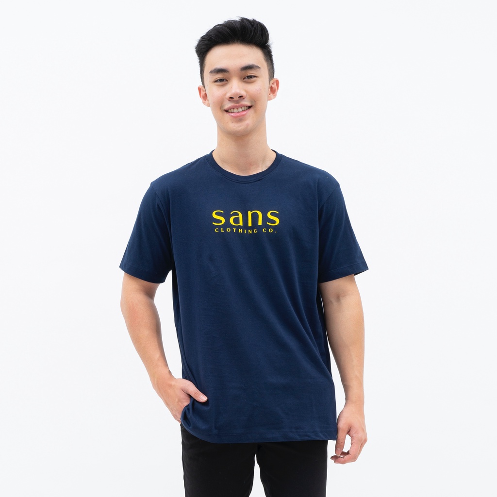 SANVANINA Kaos T-Shirt Logo Navy Kuning | D-05 Sans Tee Navy Yellow