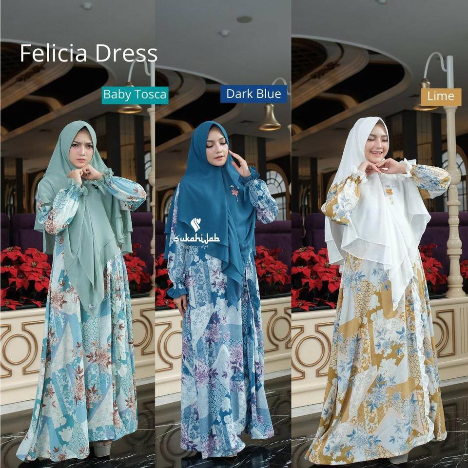 FELICIA DRESS || Gamis Syari Original by Suka Hijab