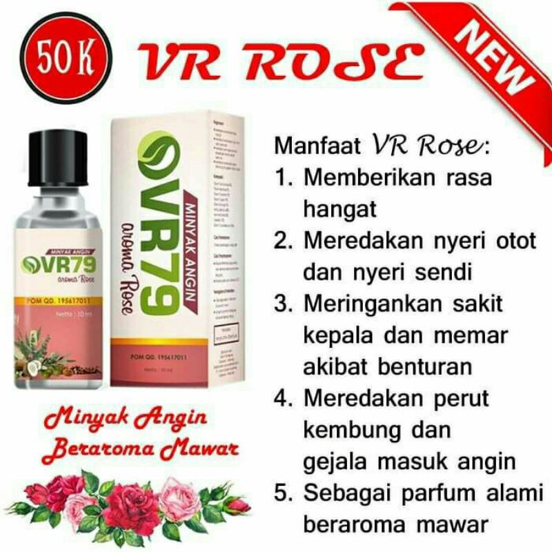 MINYAK ANGIN VR 79 AROMA ROSE 10ML