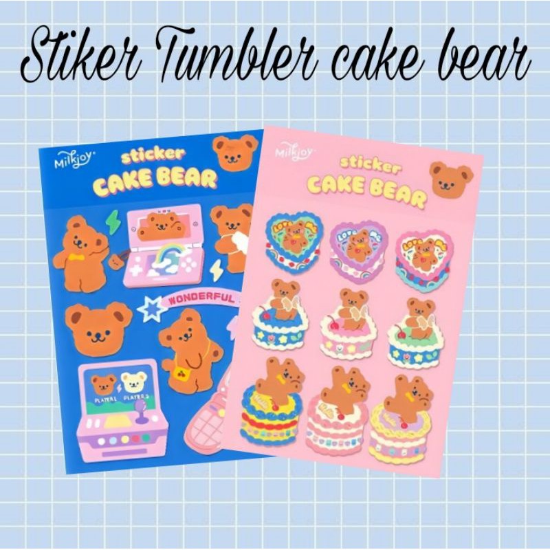 

Stiker Tumbler Cake Bear / Stiker DIY, Journal, Case hp, laptop Dll