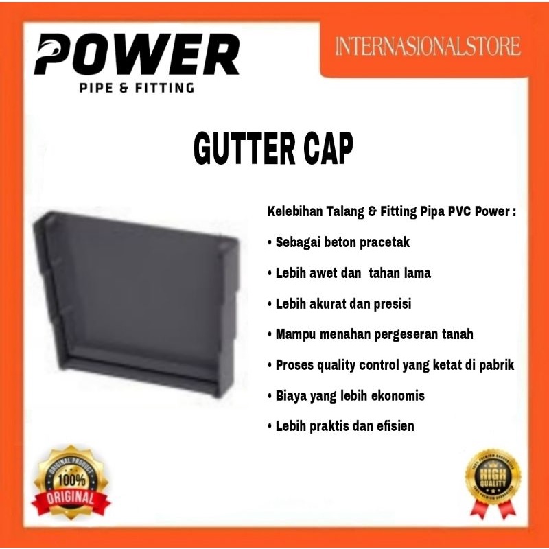 gutter cap ukuran 140 Talang & fitting pipa PVC Power