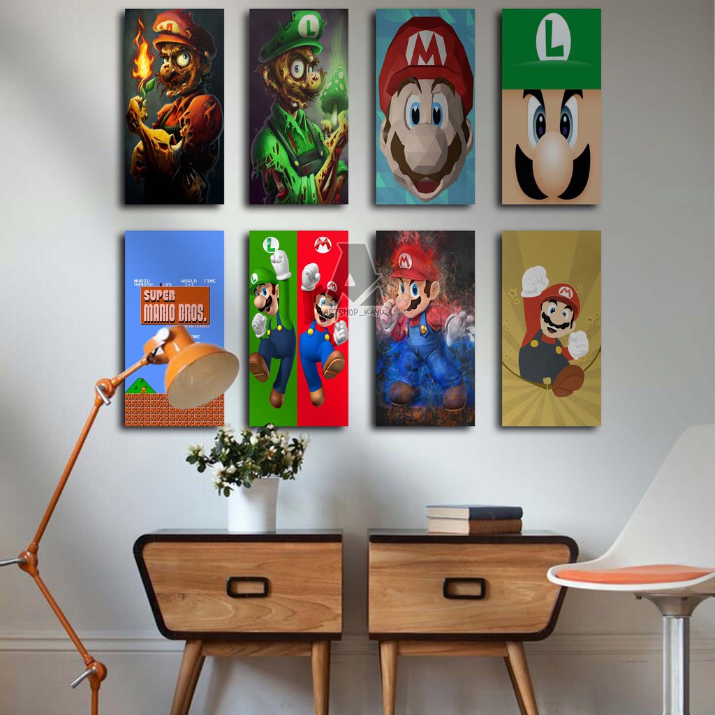 SUPER MARIO Hiasan dinding GAME Hiasan Kamar Poster Kayu Pajangan Rumah/ dekorasi dinding  Walldecor