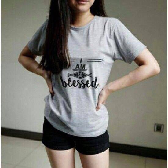 BAJU CEWEK BAJU BLOUSE WANITA RU EC  IM SO BLESSED TUMBLER CASUAL  2WARNA No.350