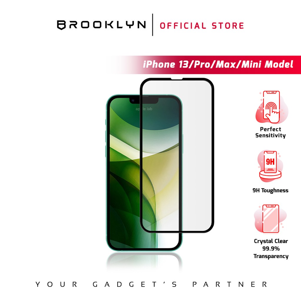 Brooklyn VER2 Tempered Glass iPhone 13/12/11/X XR XS MAX Mini Pro Max Full Cover Protection-1