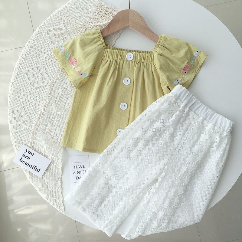 (LOLI-JKT) BS-223 SET ANAK IMPORT CEWEK KUNING RENDA SIZE 100-150