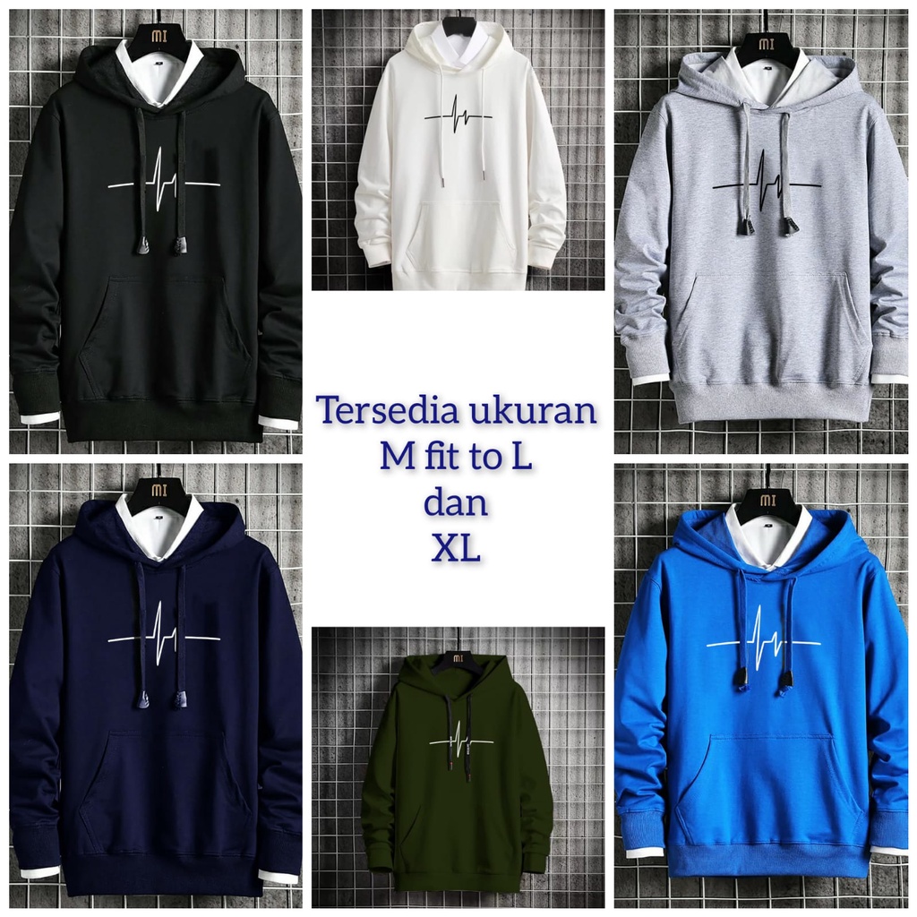 bisa COD / polile781 - HOODIE DETAK / hoodie lengan panjang / sweater kece / fashion pria distro / terlaris