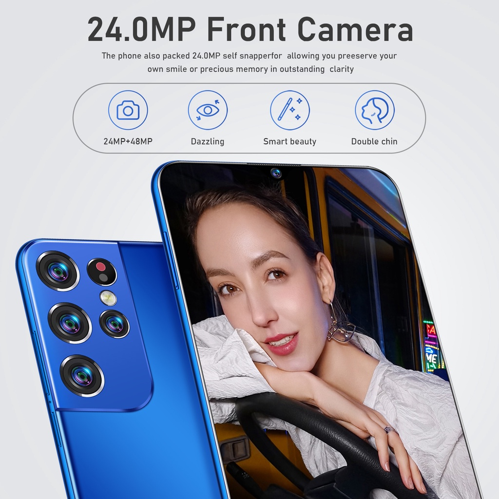 【Produk Baru】2022 Ponsel Pintar Baru S21 6.5 inci HD Kamera Handphone murah Android RAM 8GB+256GB ROM hp Smartphone Siswa Belajar Ponsel dual card