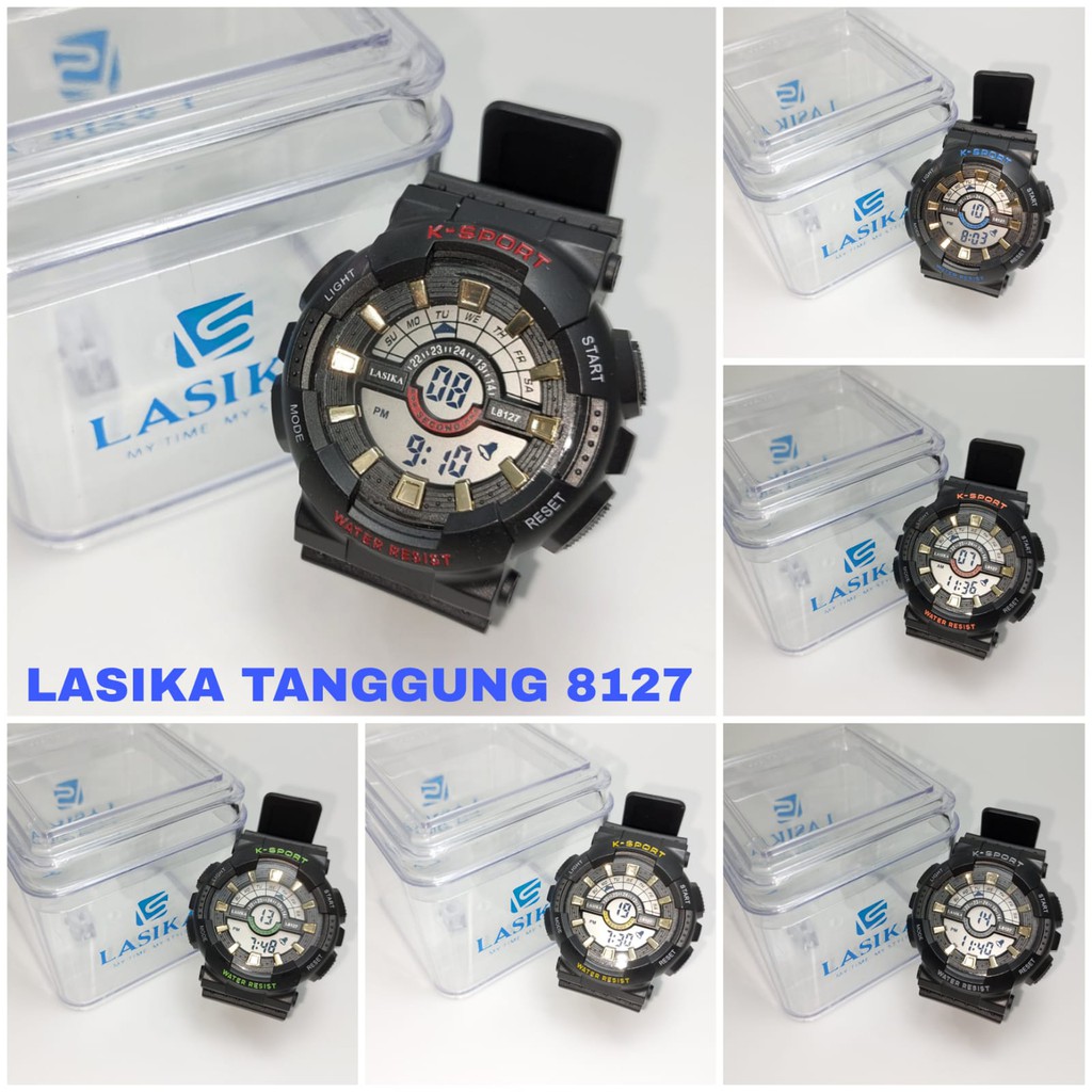 UNISEX Jam Tangan Digital Lasika Type 8127 Anti Air Gratis Box Jam Tangan