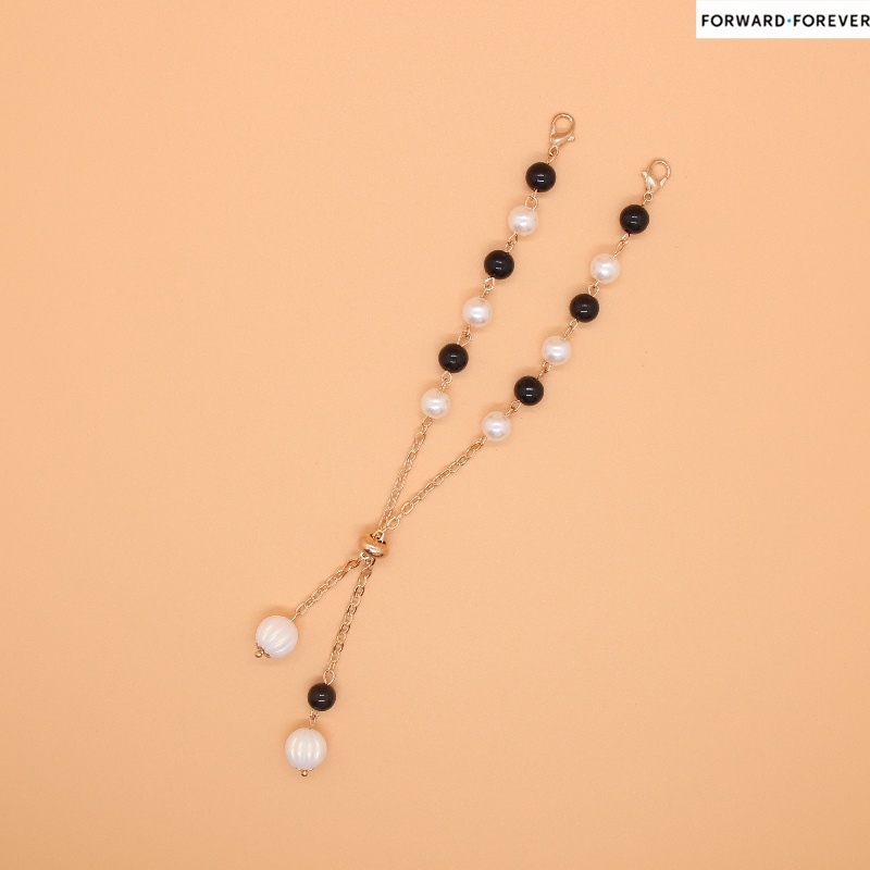 Kalung Rantai Pendek Anti Hilang Bahan Alloy Dengan Mutiara Untuk Wanita M60122