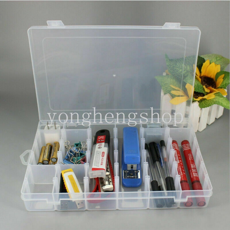 Kotak Penyimpanan Perhiasan Cincin Anting Bahan Plastik 36 Grids Adjustable