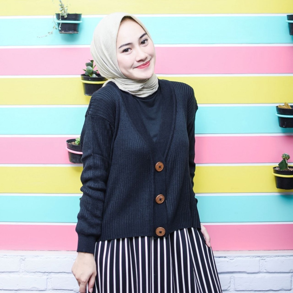 JAKET CARDIGAN BIG BUTTON OVERSIZE - PROMO BERLAKU TERBATAS HANYA UNTUK 10 PEMBELI PERTAMA-