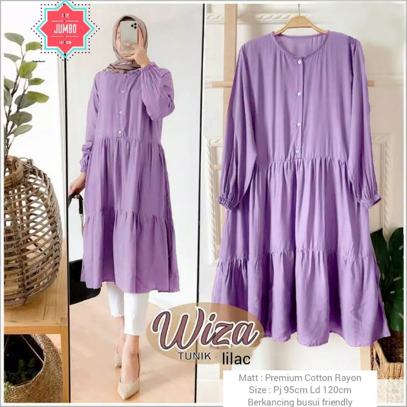 PROMO WIZA TUNIK JUMBO RAYON PREMIUM LD 100,110,120,130 (L, XL, XXL, XXXL)