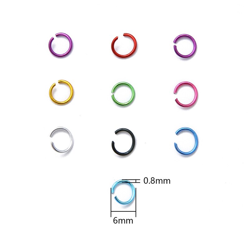 300pcs/bag 0.8x6 mm Colorful Open Jump Rings Split Jump Ring Connector For Diy Jewelry Making Findings Accessories Supplies