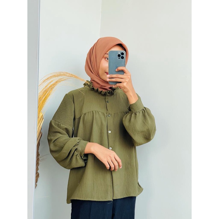 ARINA BLUS | LADY CRINCLE KOREAN TOP | ATASAN WANITA-2