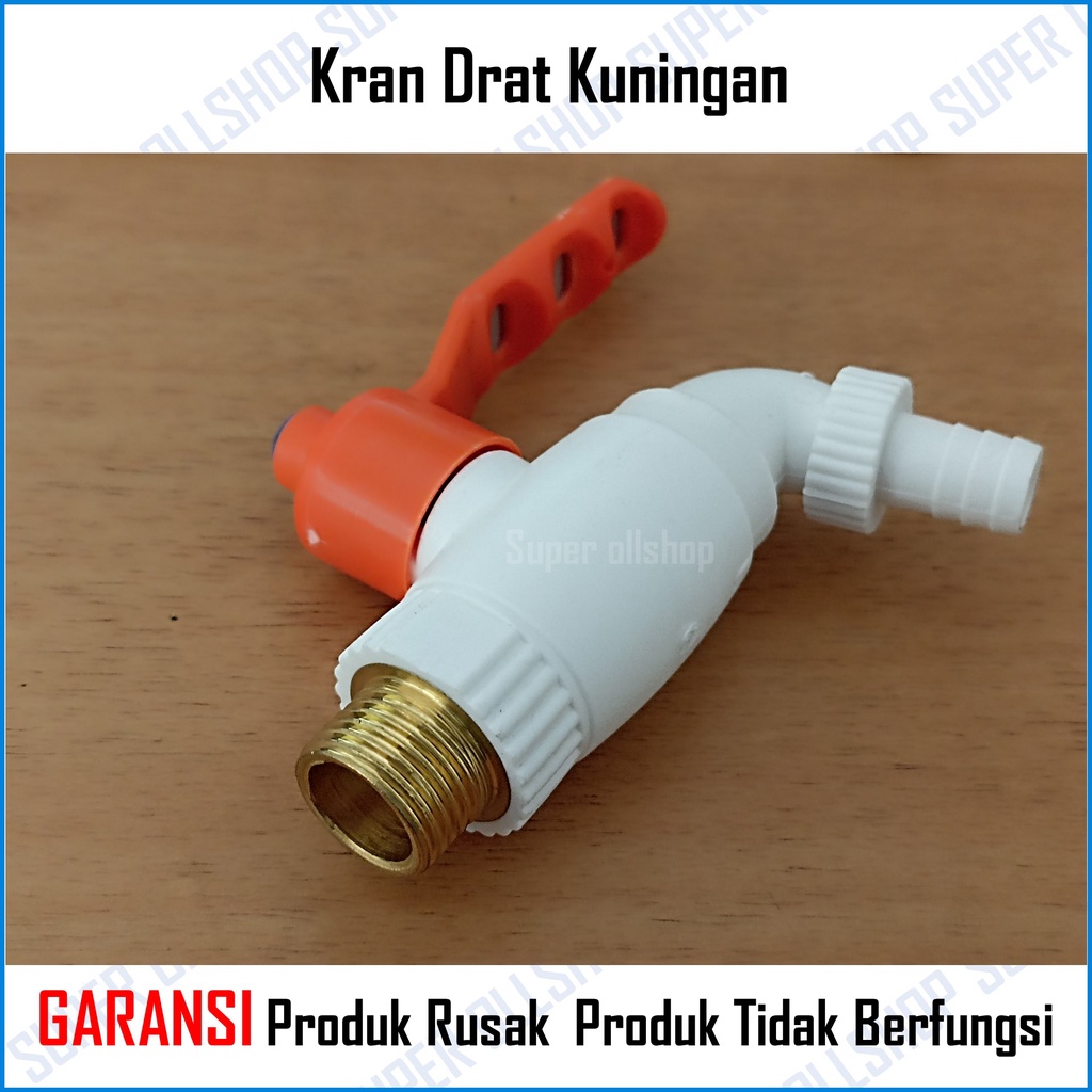 Kran Keran Air Tembok Taman Plastik Murah/ Kran Air PVC Jumbo Drat Kuningan 1/2