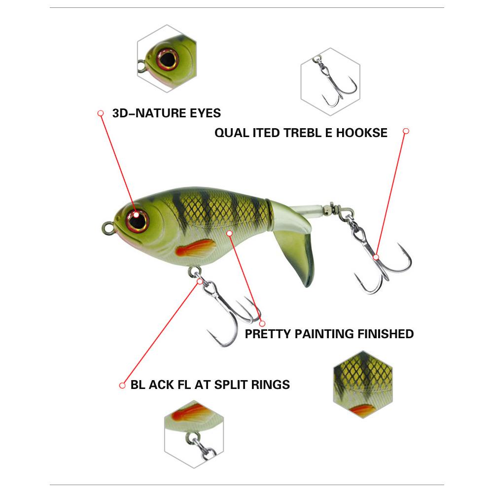 TOP Memancing Umpan Gaya Baru Bass Ekor Berputar Lembut 2segmen VMC Hooks