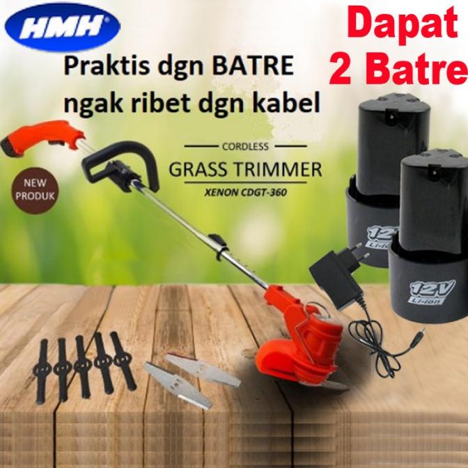 Xenon CDGT360 Potong rumput berdiri batre cordless 12V