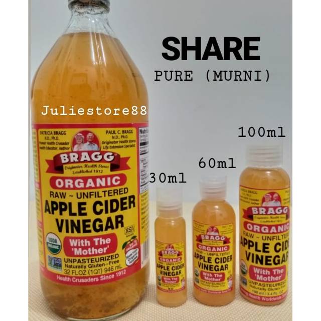 Cuka Apel Bragg Apple Cider Vinegar Pure Murni Share Indonesia