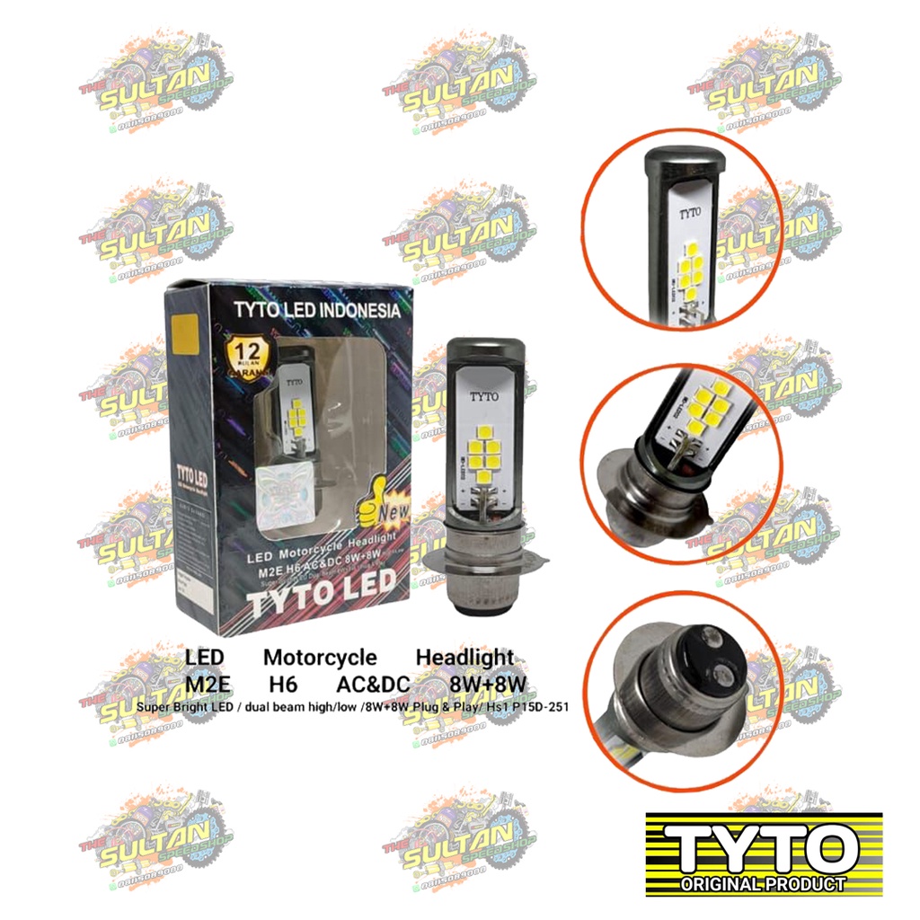 BOHLAM LAMPU DEPAN LED 12 MATA H6 BEBEK / MATIC TYTO M2E