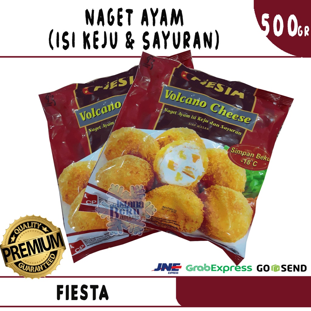 

Fiesta Volcano Cheese 500gr, Naget Ayam isi Keju dan Sayuran