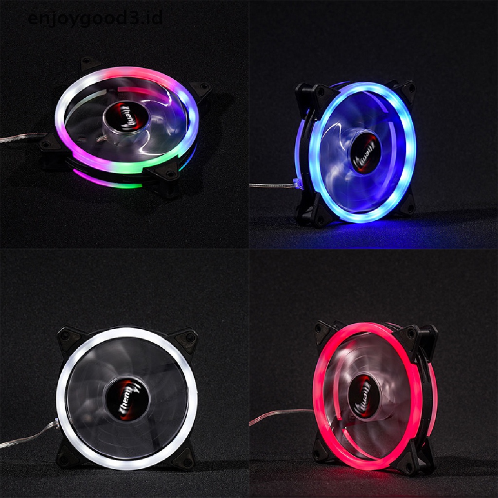 12cm Kipas Pendingin Led Rgb Dc 12v Brushless Untuk Komputer Pc