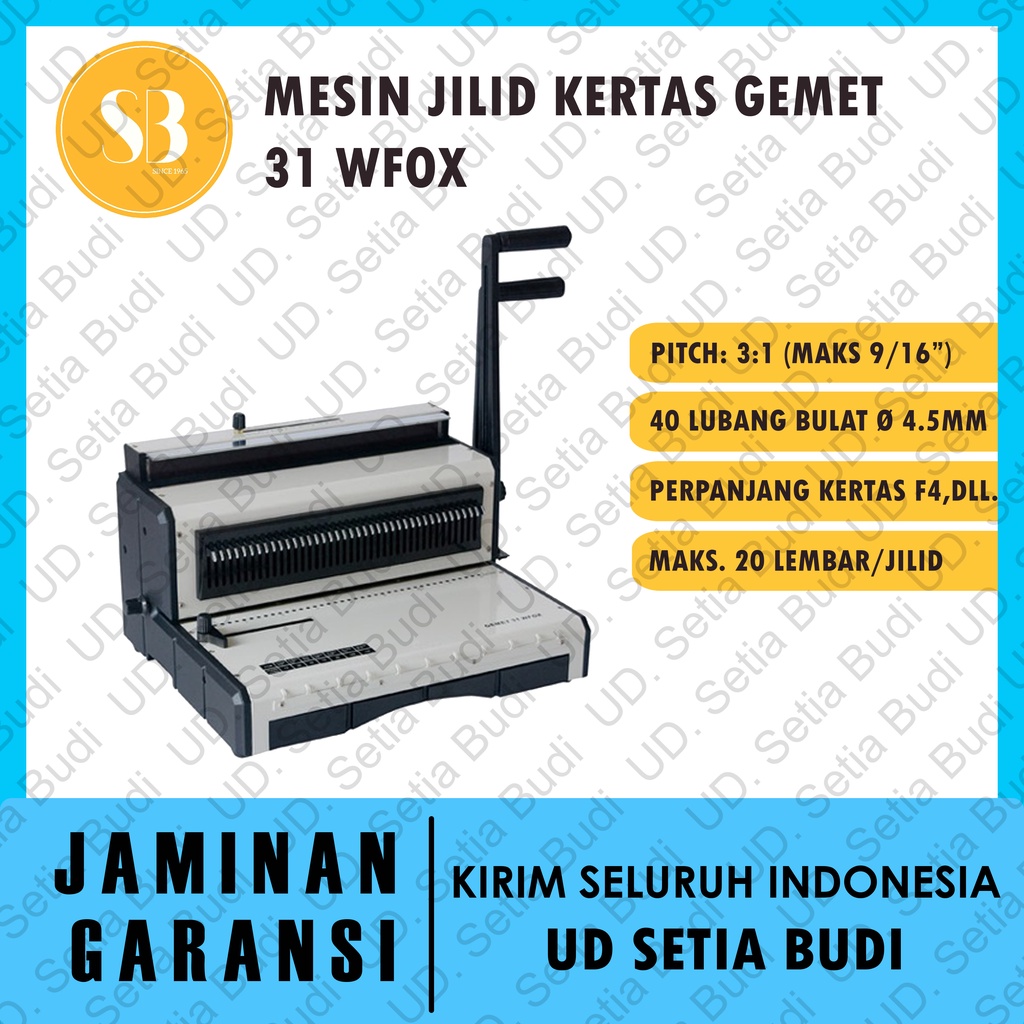 Mesin Jilid GEMET 31WFOX 3:1 A4 Binding Machine 31WFOX