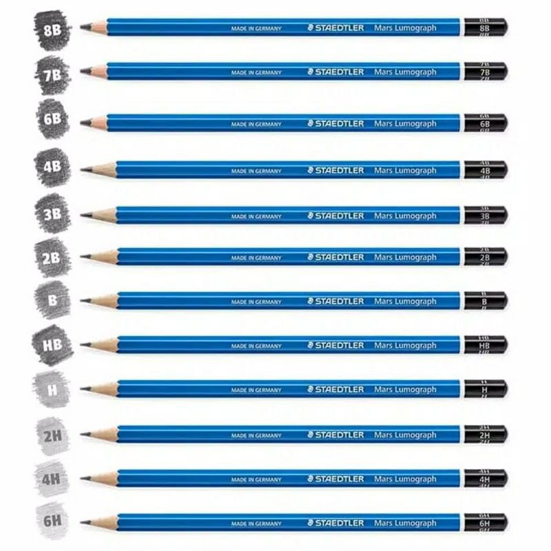 

STAEDTLER MARS LUMOGRAPH PENSIL BIRU B 2B 3B 4B 5B 6B 7B 8B 9B F HB H 2H 3H 4H 5H 6H