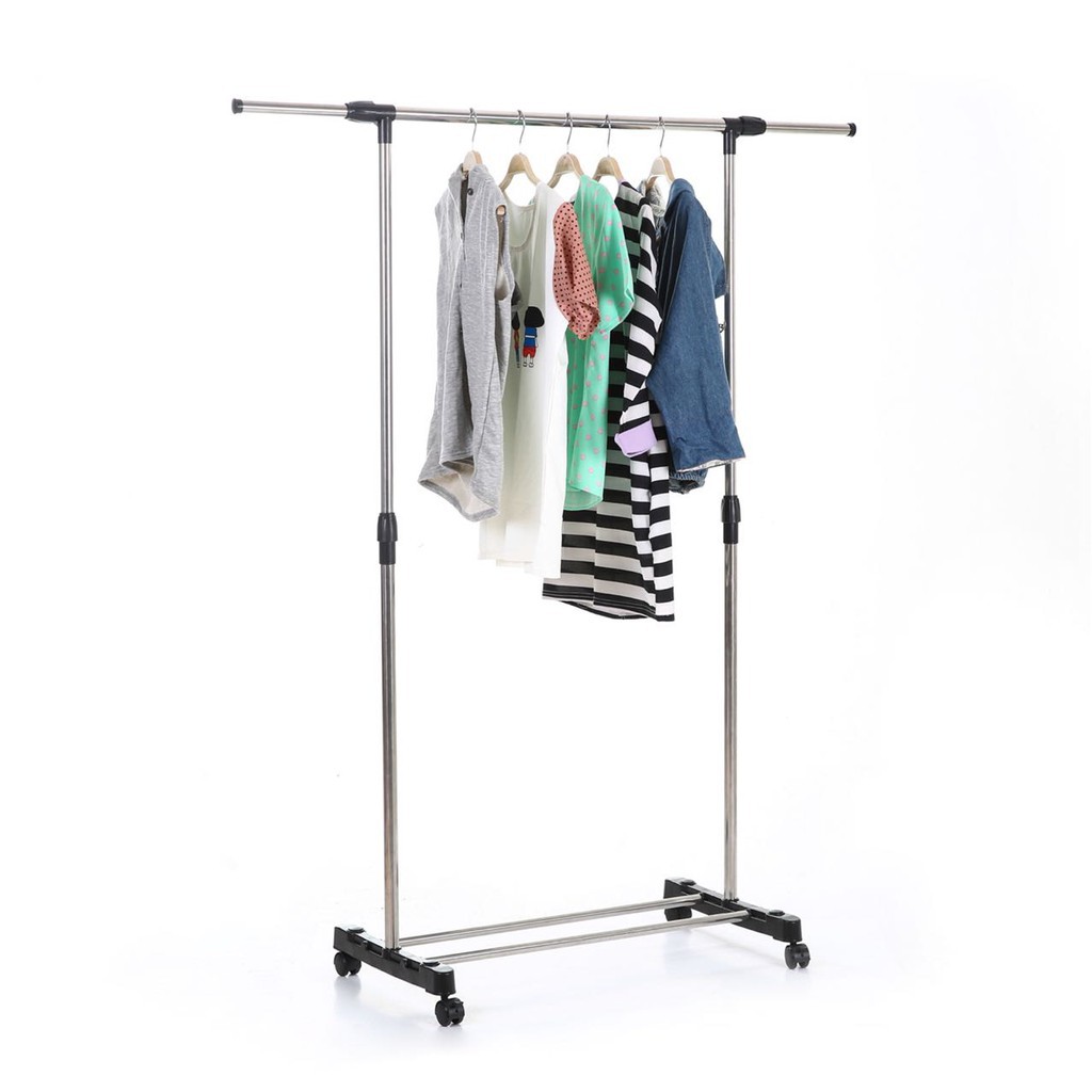 Gantungan Baju Berdiri Besi Stainless Standing Hanger 4 Roda Shopee Indonesia