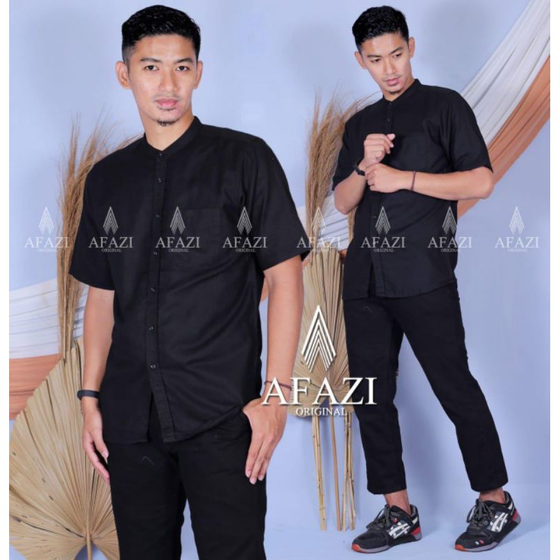 KOKO LENGAN PENDEK PREMIUM I AFAZI ORIGINAL KEMKO LINEN FASHION PRIA