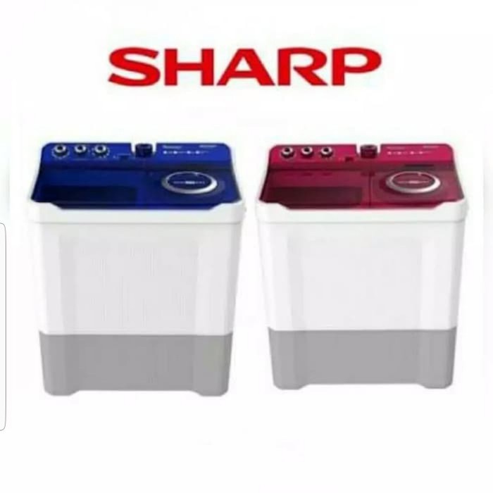 SHARP Mesin Cuci 2 Tabung 12 kg ES-T1290WA-BL-PK Dolphinwave Series