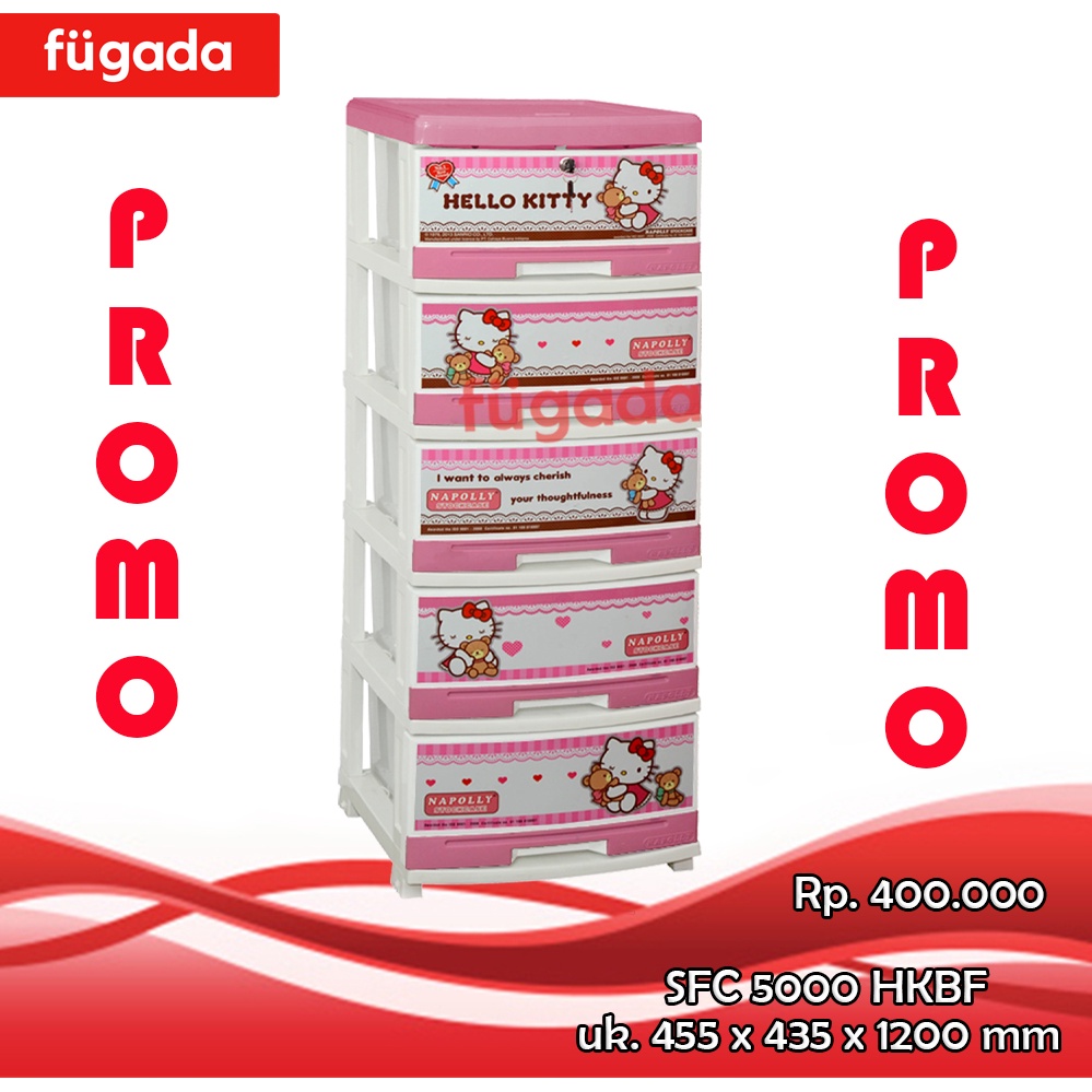 Lemari Plastik Hello Kitty / Lemari Pakaian / Laci