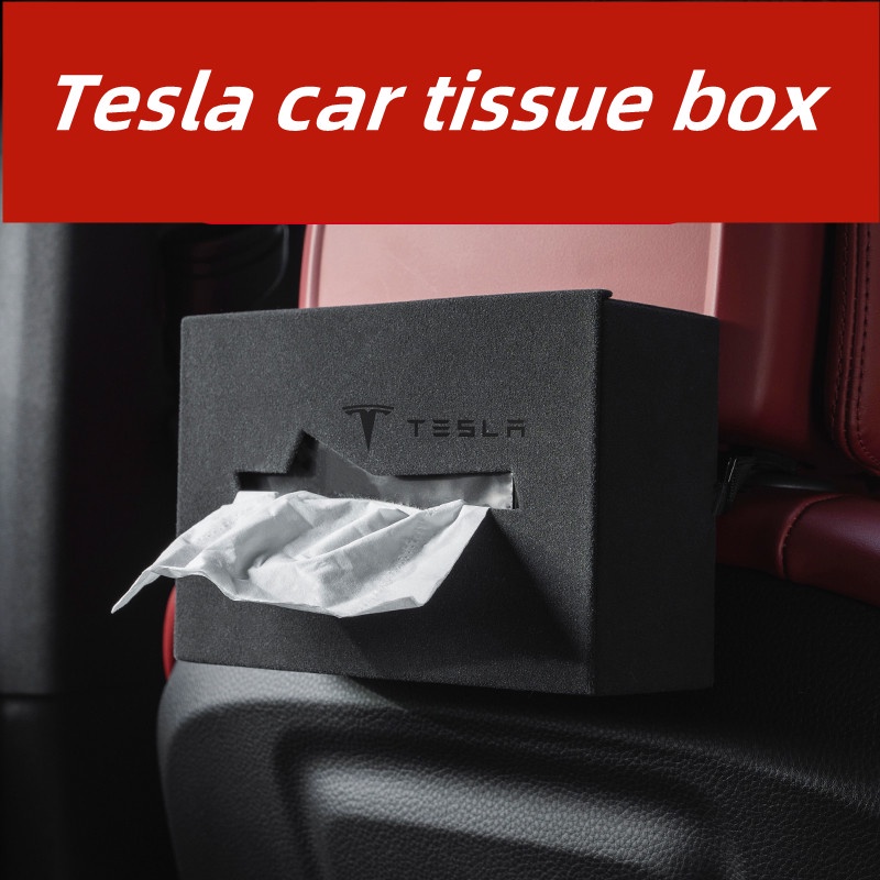 Tesla Kotak Tisu Mobil Bahan Bulu Kualitas Tinggi Model Y 3 Model