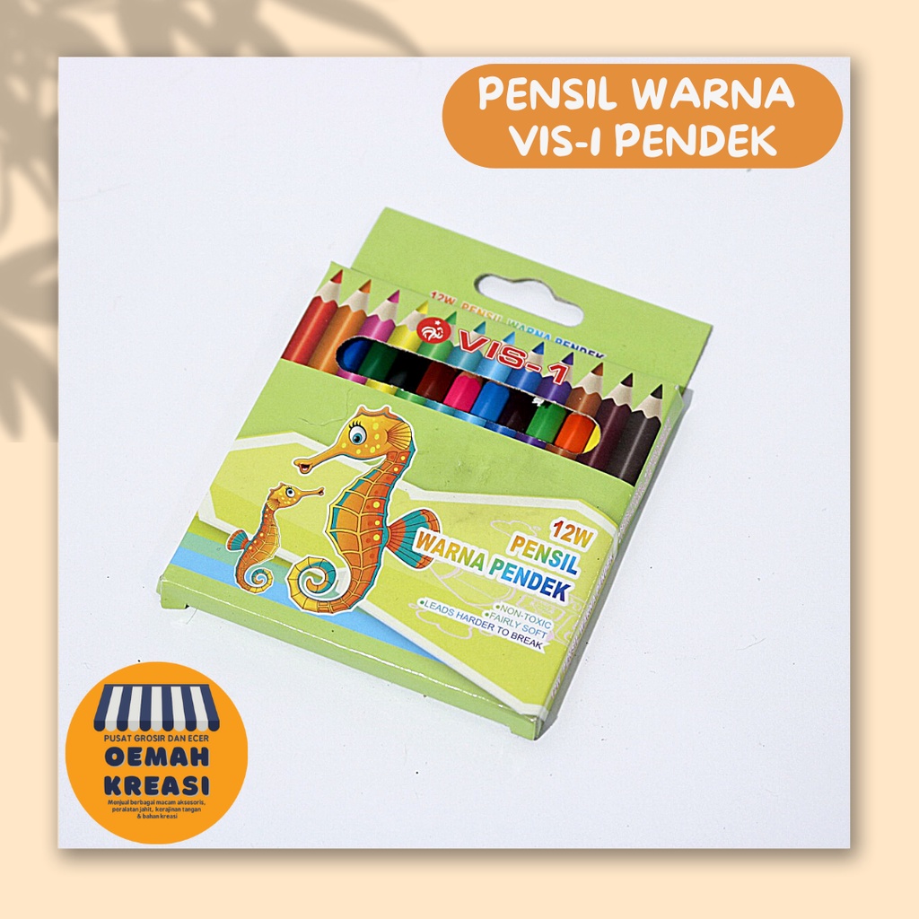 

Pensil Warna Pendek Murah Berkualitas Merk Vis-1 isi 12