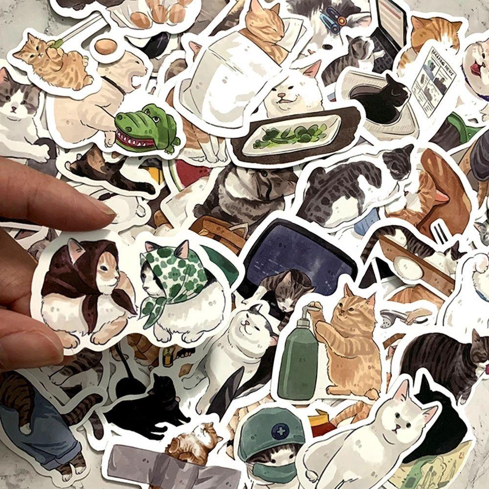 REBUY Cats Stiker Tahan Air 54Pcs/Lot Laptop Decals Notebook Untuk Mobil Gitar Stiker Poster