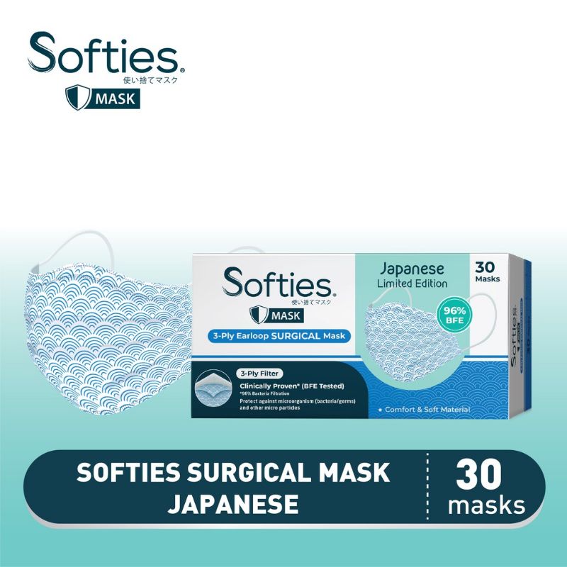 Softies Surgical Mask Jepang Biru 30s