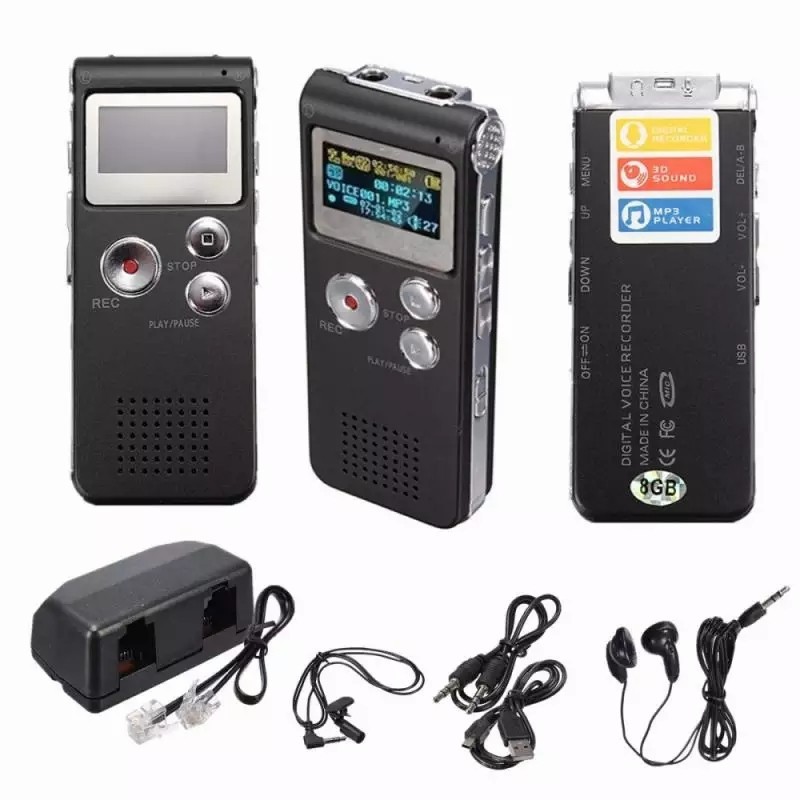 NA - Alat Perekam Suara Digital Voice Recorder Mini Mp3 Player 8Gb DR01