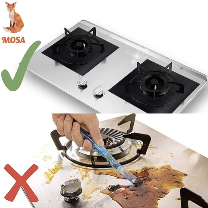 4 pcs Tatakan Kompor Anti Lengket Stove Top Burner Cover Alas Kompor