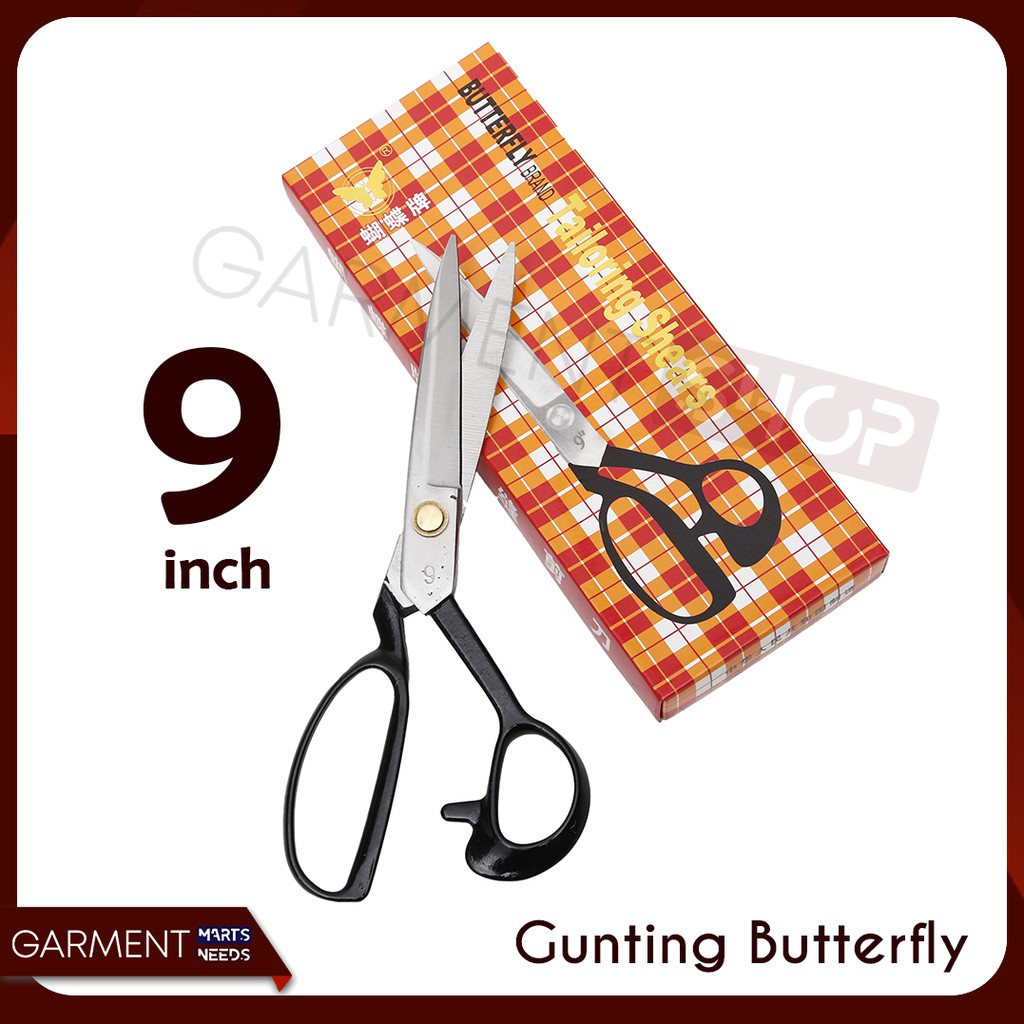 

Gunting Potong Bahan Kain Butterfly 9 Inch / Tailor Scissors
