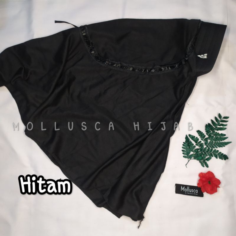 mollusca hijab kerudung jilbab bergo anak tk sd smp sma dewasa instan warna hitam