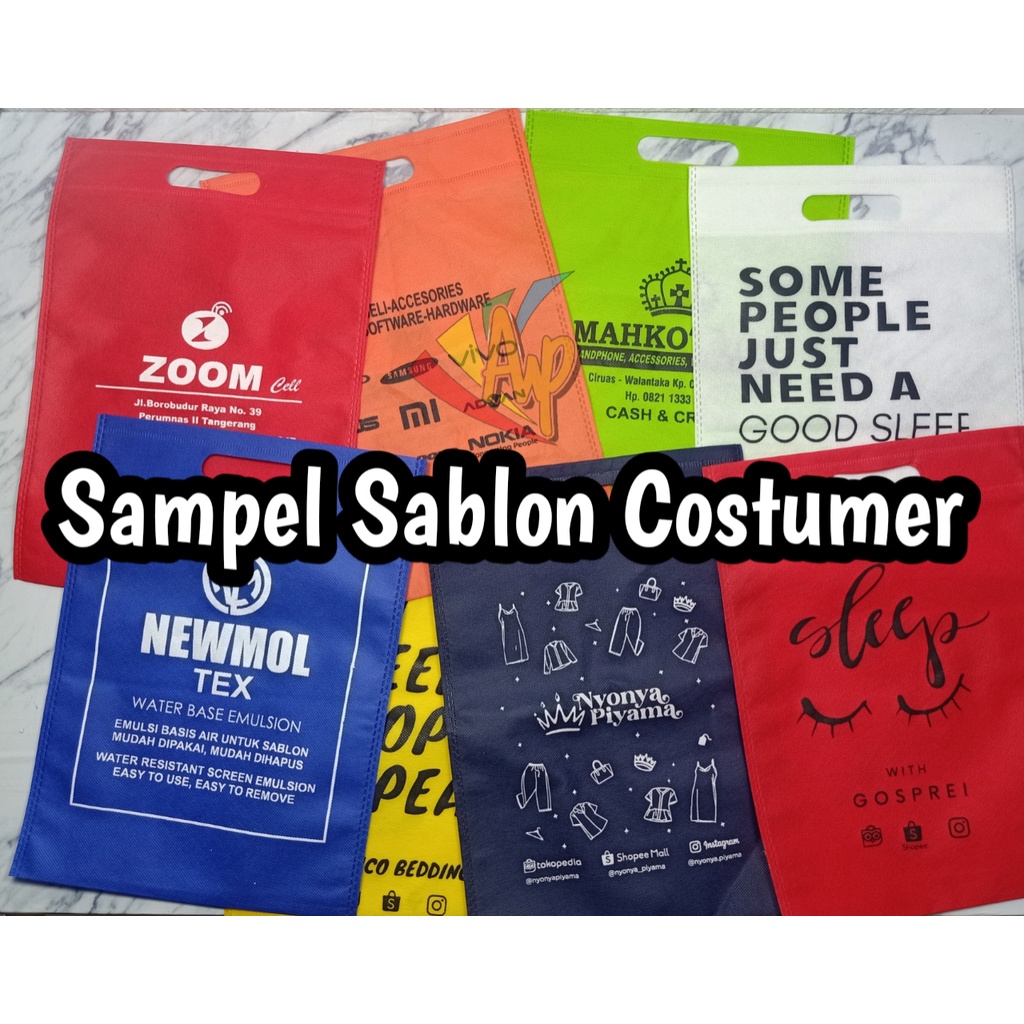 

Goodie Bag Tas Spunbond Press Dcut Oval Plong Berbagai Ukuran Custom Sablon