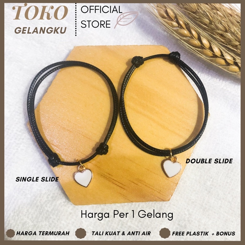 Gelang Karakter ( Love Putih ) / Gelang Couple Pria Wanita Kekinian