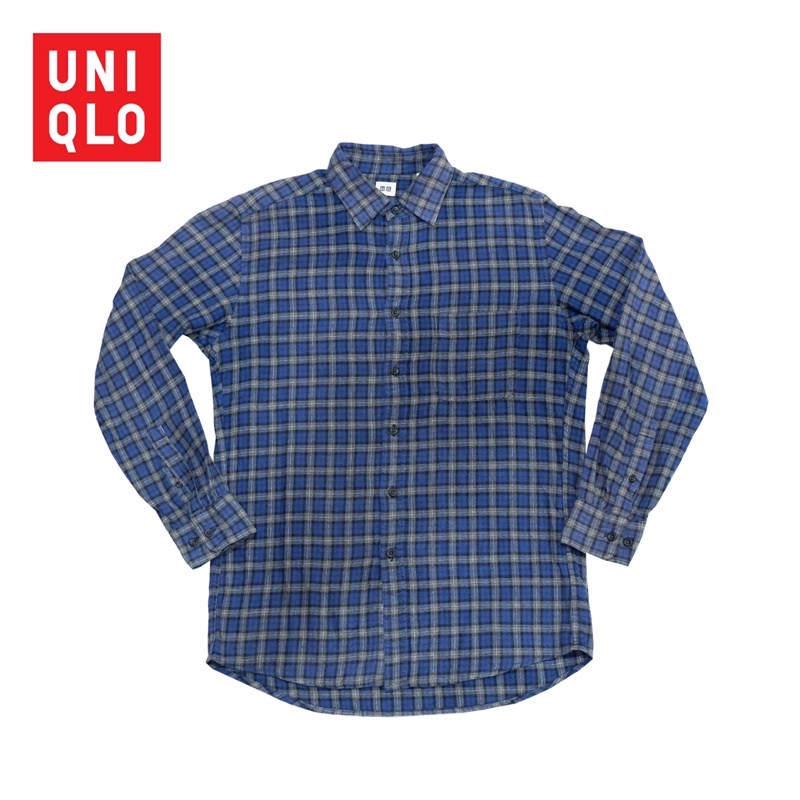 UNIQLO ORI - Flannel Navy Grey Second
