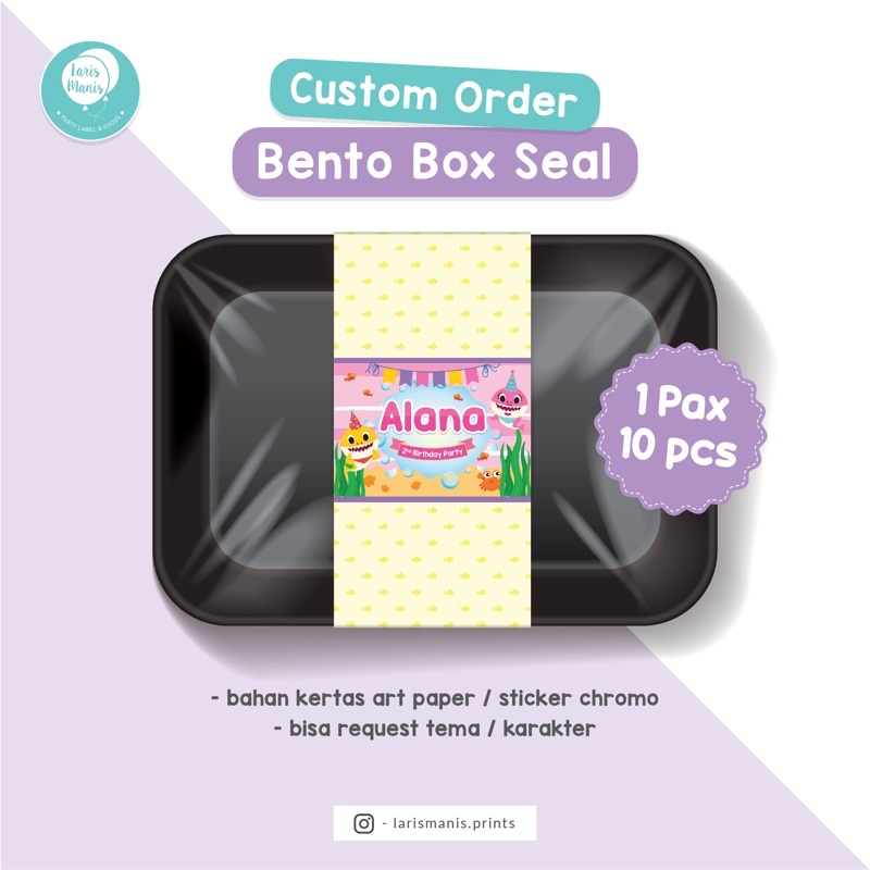 Label Bento Box Ulang Tahun / Label Aqiqah / Seal Sticker / Stiker Kotak Makan