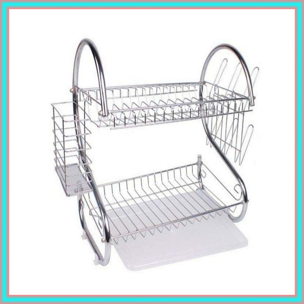 BABY SHOP RAK  PIRING  STAINLESS MINIMALIS  2 SUSUN TINGKAT 
