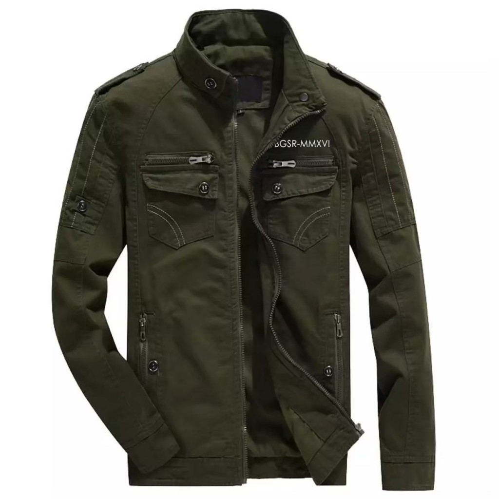BGSR - Jaket Pria Parka Terizla Hijau Army Original