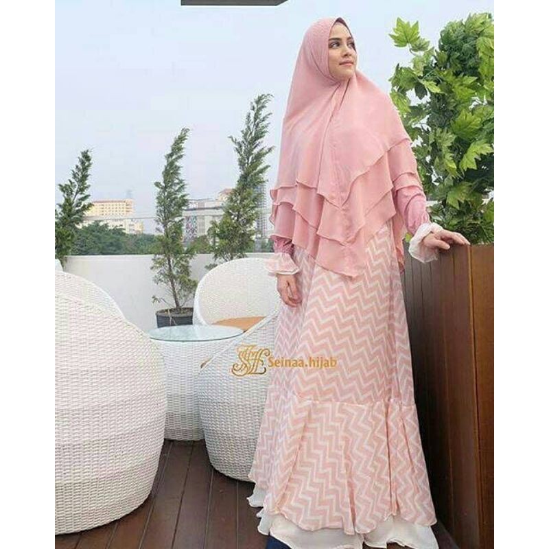 Gamis SEINAA HIJAB branded syari preloved dress second pl muslimah zigzag