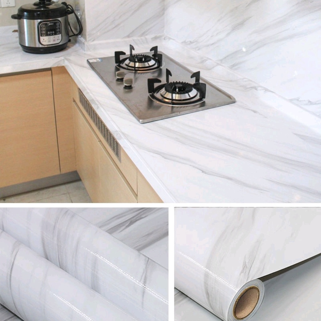 WALLPAPER STIKER MOTIF PREMIUM MARMER MARBLE LEMARI DAPUR MEJA