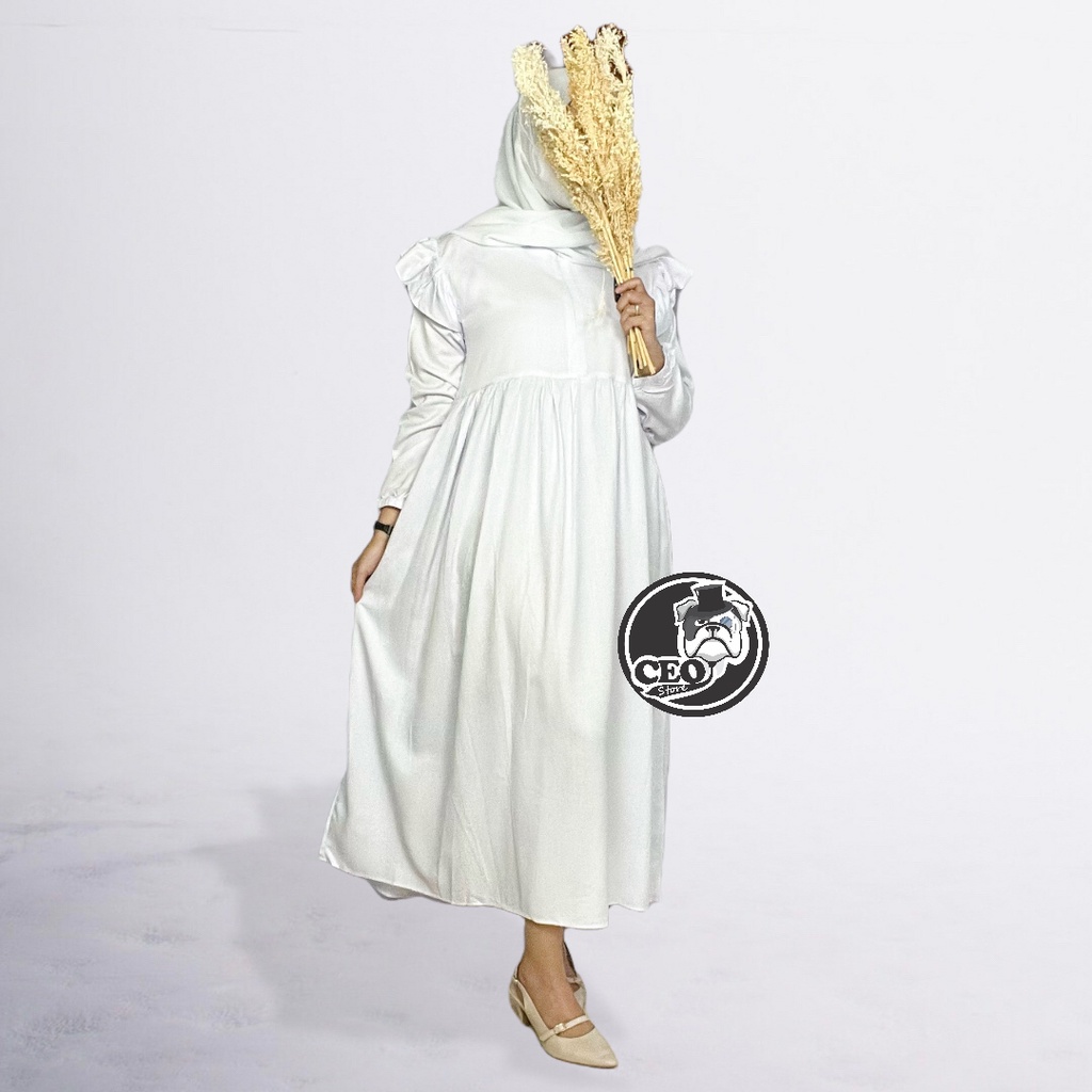 Myra Midi Dress Ruffle Busui Friendly / Midi dress PREMIUM Rayon Twill / DRESS WANITA MUSLIM / GAMIS