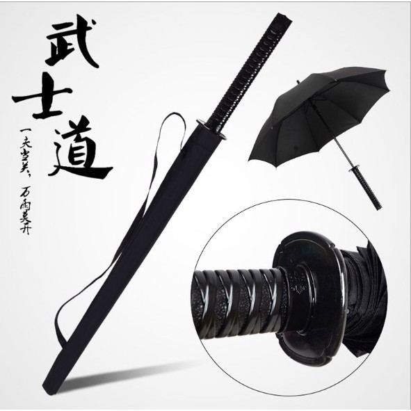 Payung Unik Keren SAMURAI Hitam Jumbo Funnny Umbrella