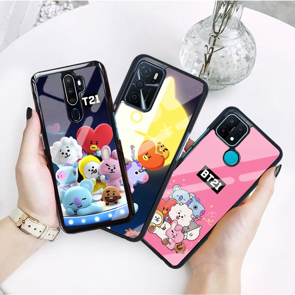 (OS14) Case Glossy Kilau Oppo A15 A15S A16 A52 A53 A54 A31 A9 A91 A92 A5 A9 2020 MOTIF BT21 PREMIUM